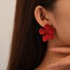 Серьги-гвоздики с серебряной иглой и лепестками цветов, модные, милые, для повседневного образа