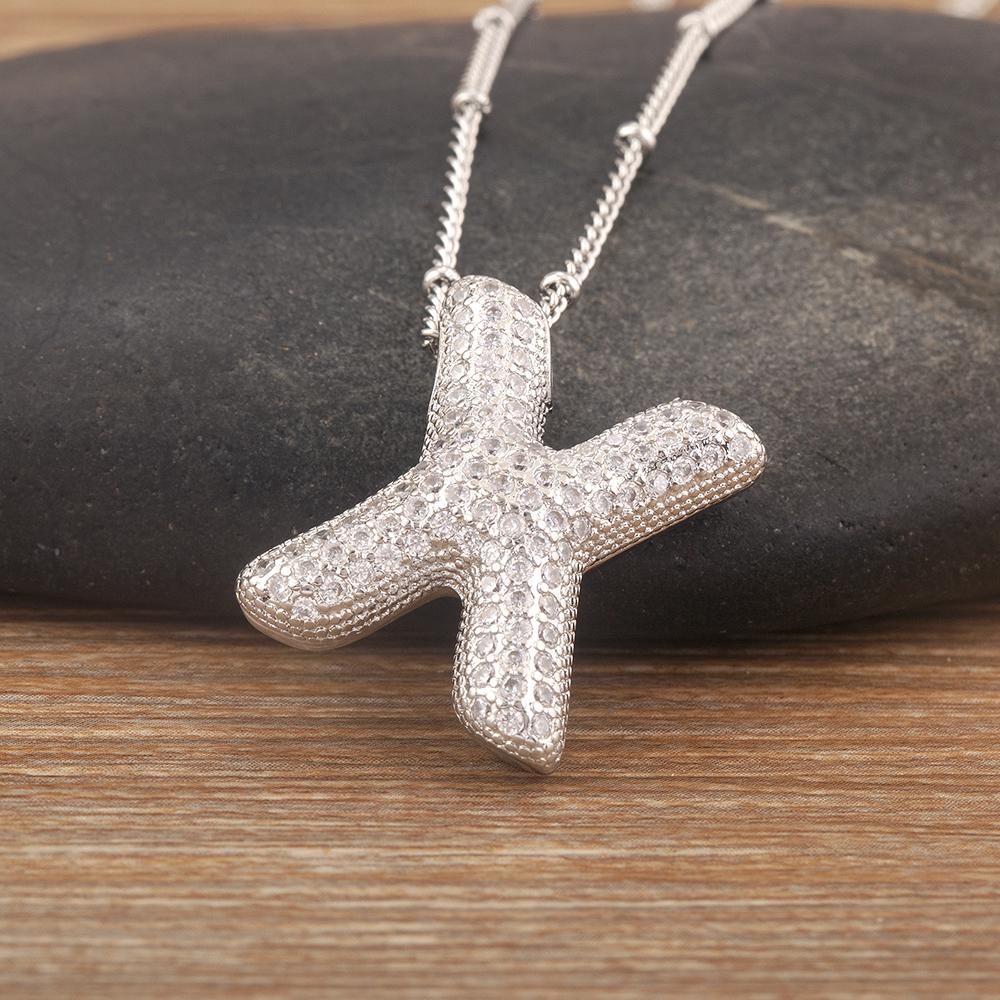 Nidin Горячая Распродажа Паве Кристалл Циркон Буквы от A до Z Подвеска Ожерелье Мужские и Женские Парные Инициалы Имен Алфавит Ювелирные Изделия Прекрасный Подарок