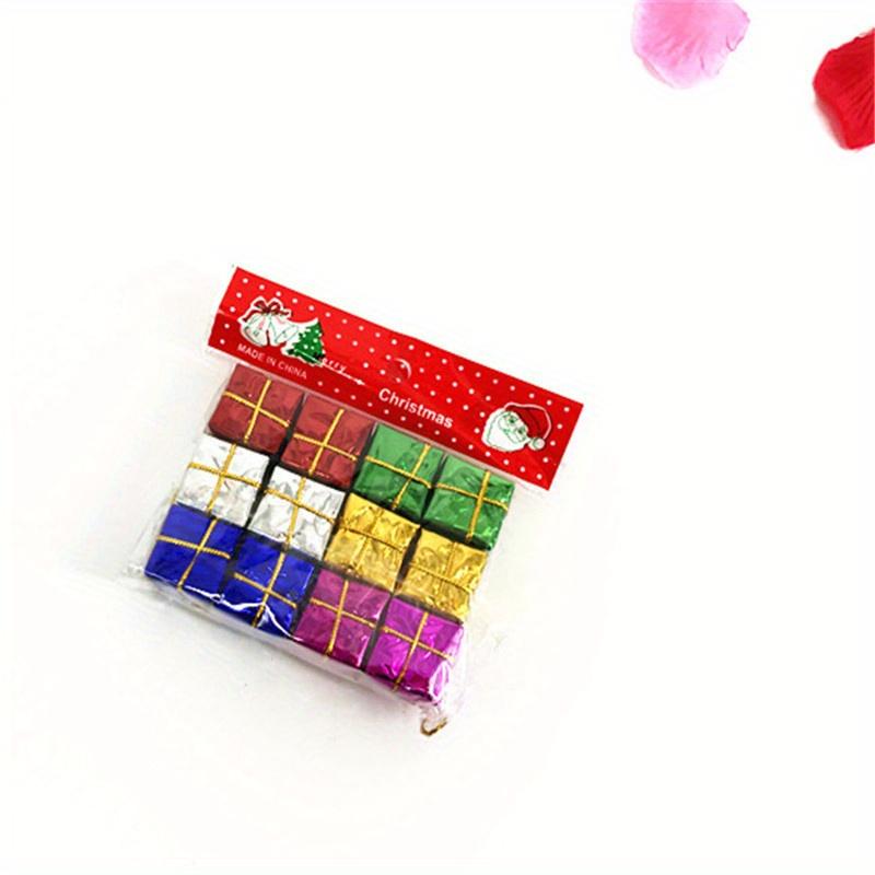 24pcs Christmas Tree Ornaments Hanging Small Gift Boxes Pendants Xmas Tree Decor Party Supplies