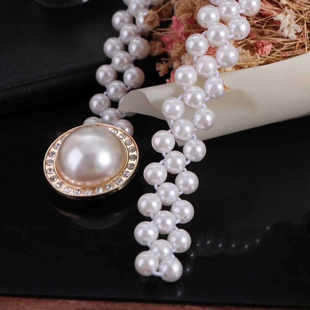 Waist Chain Women Waistband Korean Style Waist Belt Sweet Pearl Belt  Ladies