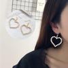 Корейский темперамент мода Харадзюку мягкие милые ретро геометрические серьги в форме сердца любовь персиковое сердце жемчужные серьги подвеска клипсы