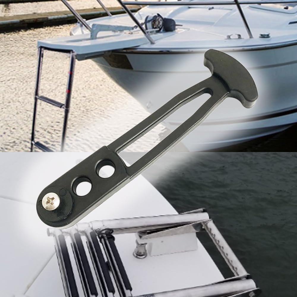 Ремень для телескопической лестницы на лодке, резиновая защелка морского класса с 3 регулируемыми монтажными отверстиями для 2-ступенчатой, 3-ступенчатой или 4-ступенчатой лестницы 
