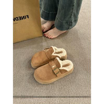 Версия из коровьей кожи! Зимние ботинки на толстой подошве увеличивают высоту носка и полусапоги женские осенне-зимние новые теплые и утолщенные плюшевые B