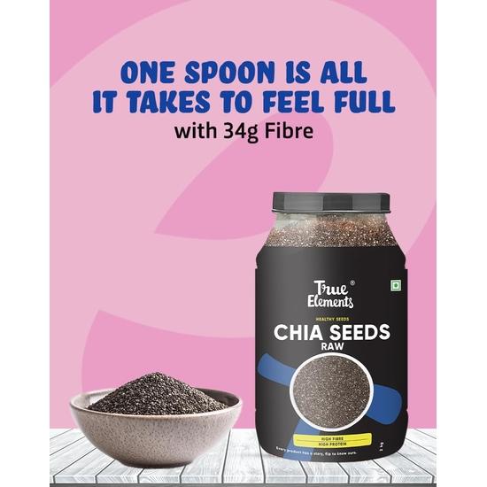 True Elements Сырые семена чиа 2 кг – Суперфуд, богатый питательными веществами для ежедневного здоровья