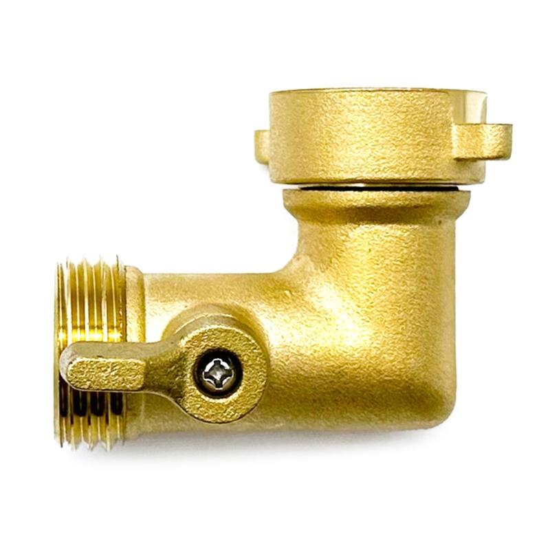 2 in 1 Angled Tap Connector 3/4 Rotating Brass Hose Adapter Convenient Water System Replacement Outdoor Tap Connector