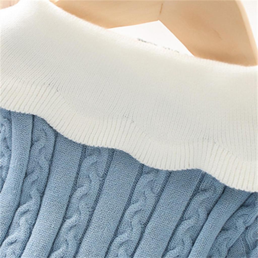 Платье для девочек, зимнее вязаное платье-свитер, осеннее платье принцессы с длинным рукавом, Vestidos, теплая одежда для маленьких девочек, детская одежда