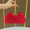 "Pleated Evening Handbag: Small Crossbody for Banquets & KTV"