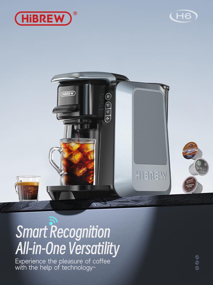 HiBREW H6 20 бар Высокопроизводительная Кофемашина 4-в-1, Независимое Холодное Заваривание/9 Настроек Температуры/Точный Контроль Температуры/Смарт-Дисплей LCD.