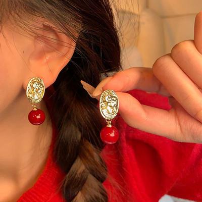 Серьги-подвески Ankola Red Portrait в средневековом стиле – элегантные ретро-серьги для женщин