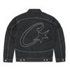 American Streetwear Island Print Unisex Denim Jacket Pants Set Casual Jeans