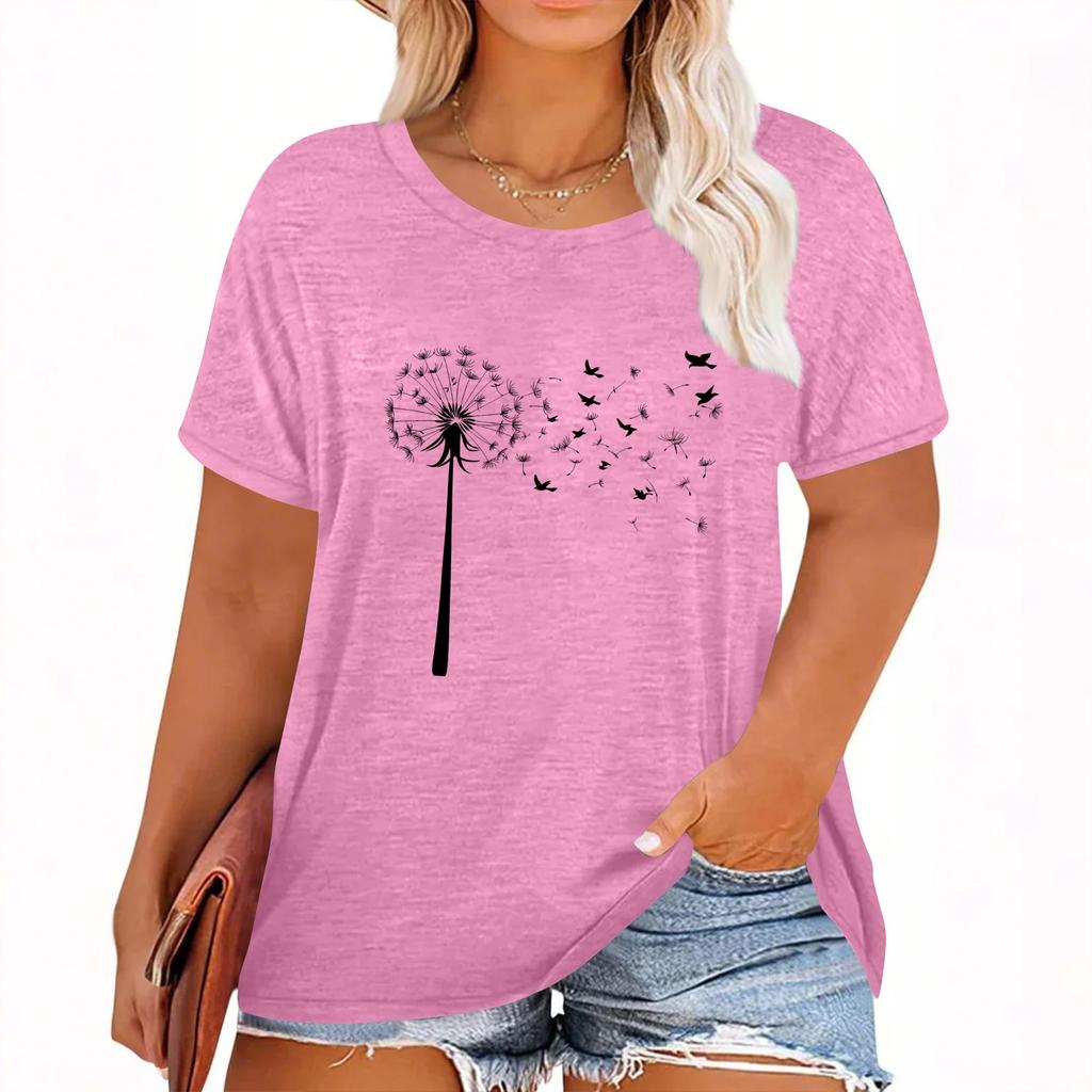 Женская футболка с коротким рукавом и гавайским цветочным принтом