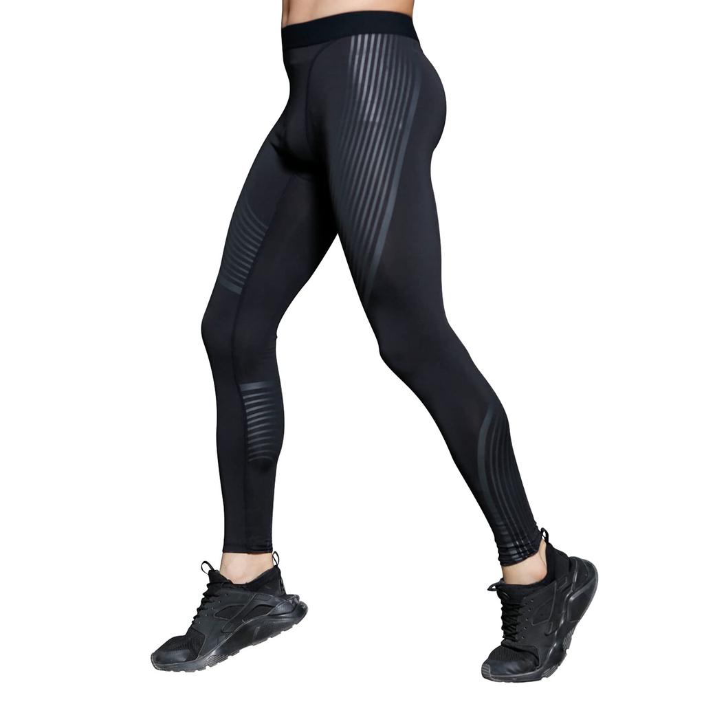 Компрессионные мужские тайтсы, леггинсы Nesseo Long Power Stretch UV и от холода, защита, влагоотводящие, быстросохнущие, защита, 3337-blk-gr-L