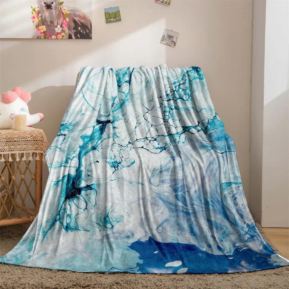 Marble Blanket Abstract Geometric Fleece Flannel Throw Blanket Soft Warm Lightweight Blanket for Couch Sofa Gift for Girls Boys