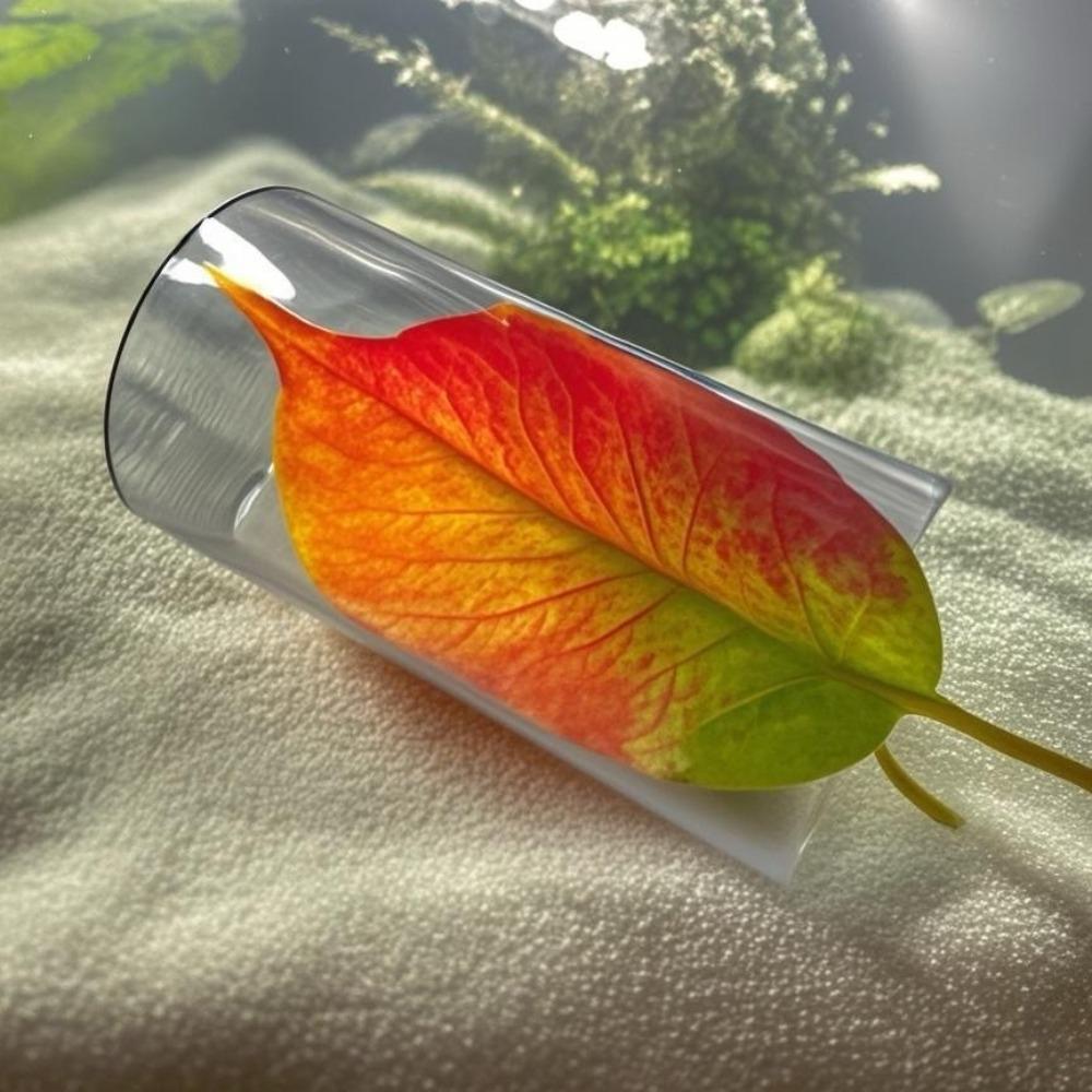 Укрытие для рыбки петушка Акриловая трубка с ковриком из листьев Трубка для петушка Туннели Подарки Аквариум Туннель для рыбки петушка