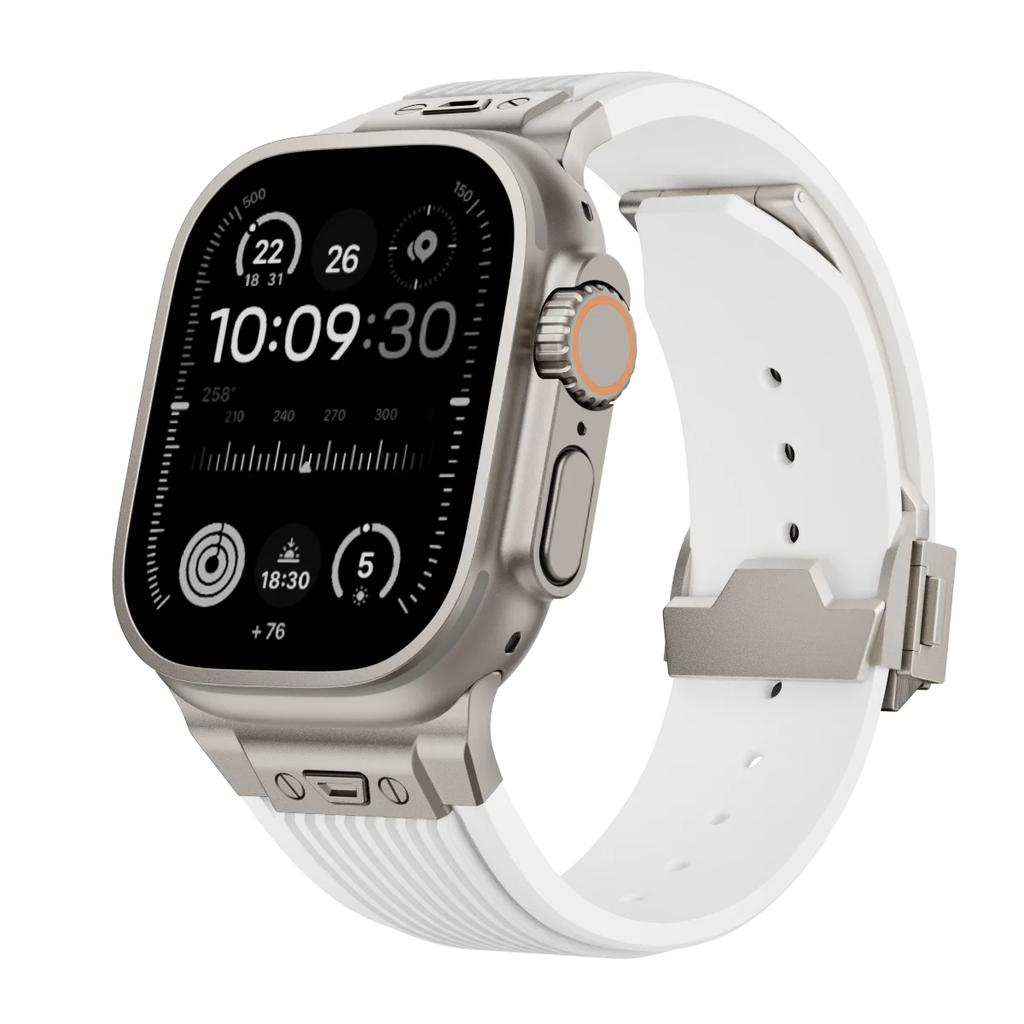 Силиконовый спортивный ремешок для Apple Watch Ultra 2/1 49мм Series 10 9 8 7 46мм 45 44 Резиновый ремешок для iWatch 6 5 4 3 Se 44мм 42мм