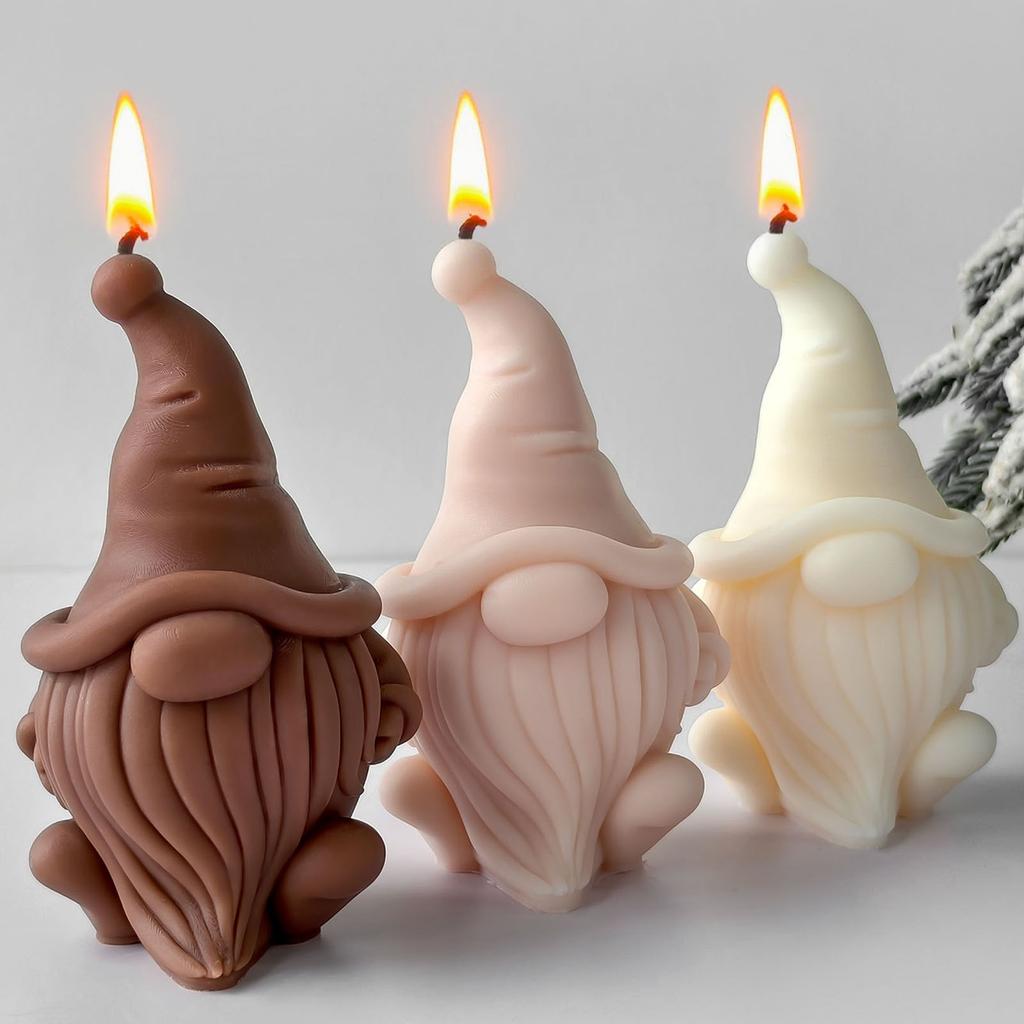 Christmas Theme Candle Silicone Mold Dwarf Silicone Mould Heat Resistant For Candle Soap Christmas Decoration
