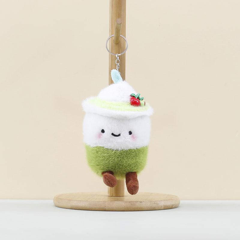 Tea Milk Cup Backpack Decor Stuffed Toy Pp Cotton Short Plush Keychain For Kids