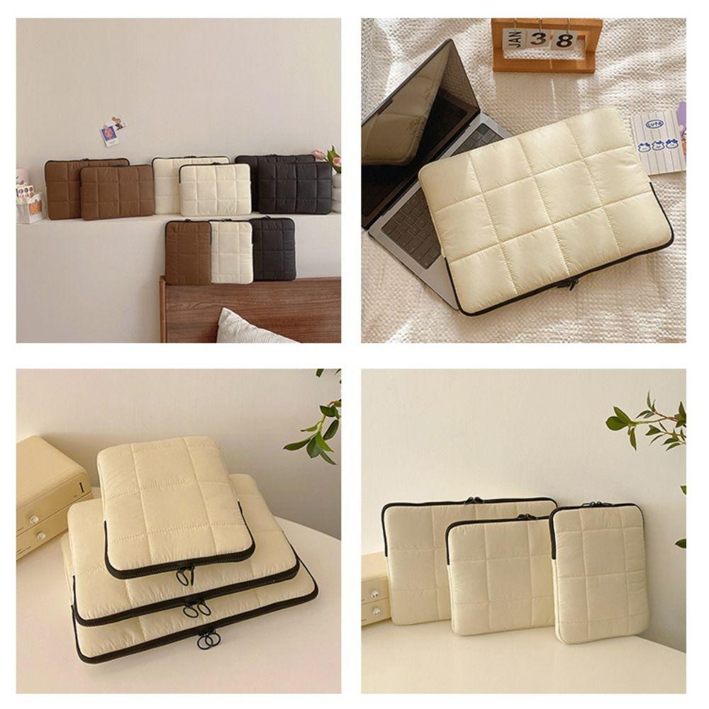 Quilted Puffer Pillow Laptop Sleeve 9-16 Inch Puffy Tablet Pouch Professional Carrying Case Travel