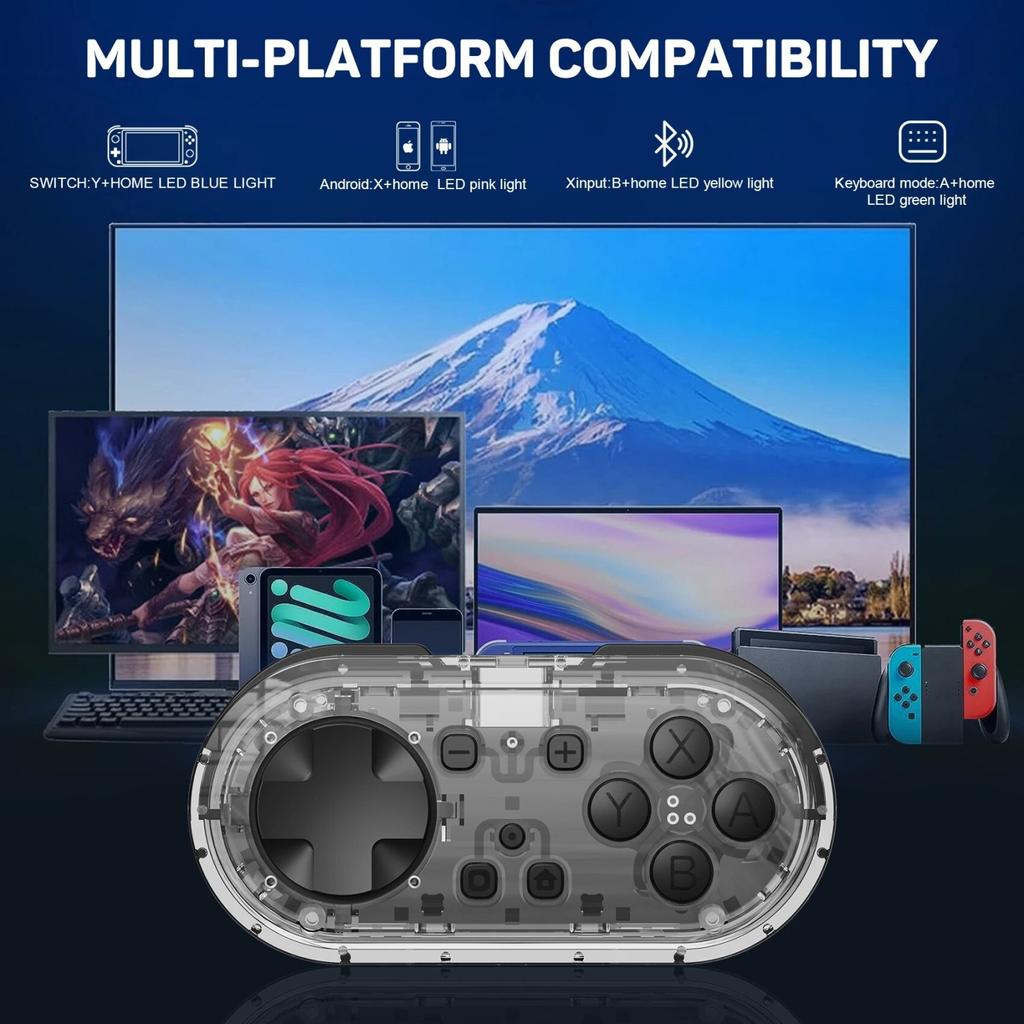 Мини беспроводной контроллер Meteor Light размером с брелок для ключей для Switch&Lite&OLED, ПК, Android и MacOS со светодиодной подсветкой KS54