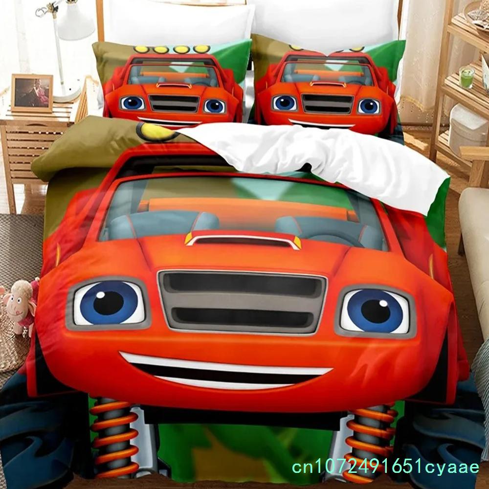 Комплект постельного белья с 3D-принтом Blaze N Monster Machines, пододеяльник с рисунком, двуспальный, двуспальный, двуспальный, для взрослых мальчиков, постельное белье, пододеяльник