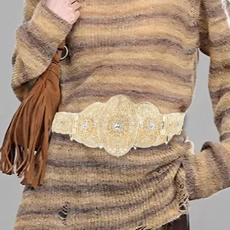 Марокканский кавказский хрустальный пояс, традиционный ближневосточный свадебный пояс, пояс с ажурными цветами, пояс невесты с украшениями на талию