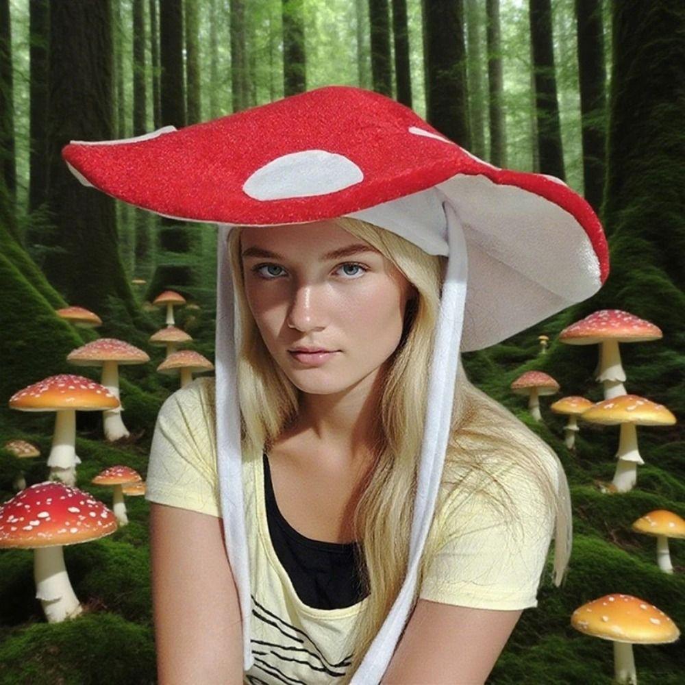Cartoon Mushroom Plush Hat Plush Cosplay Headgear Cute Roleplaying Photo Hat Photo Session