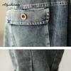 Plus Size Autumn Winter Casual Loose Harem Jeans Elastic Waist Washed Cotton Vintage Jeans Korean Fashion Stylish Denim Trousers With Belt