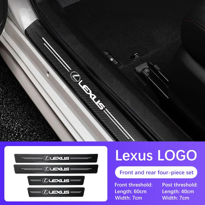 Car Door Sill Scuff Plate Decor Carbon Fiber Stickers For Lexus RX ES GX LS LX IS GS RC CT UX250 ES300 RX350 NX250 ES200 CT200 MK8