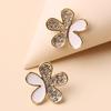 Jewelry For Gift Women Summer Floral Metal Earrings With Detail Sparkling
