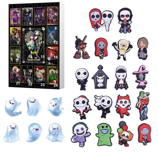 Хэллоуин Адвент-календарь 24 Мини Смола Страшная Кукла Хэллоуин Календарь Обратного Отсчета Коллекционные Фигурки Фильмов Ужасов для Детей