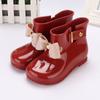 Children Rain Boots Fashion Bow Metal Buckle Girls Boot Cute Toddler Infant Waterproof Shoes Kids Non-slip Water Shoes