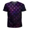 Male and Female Couple Casual 3D Diamond Shaped Short Sleeved T-shirt Fashionable Loose T-shirt Top