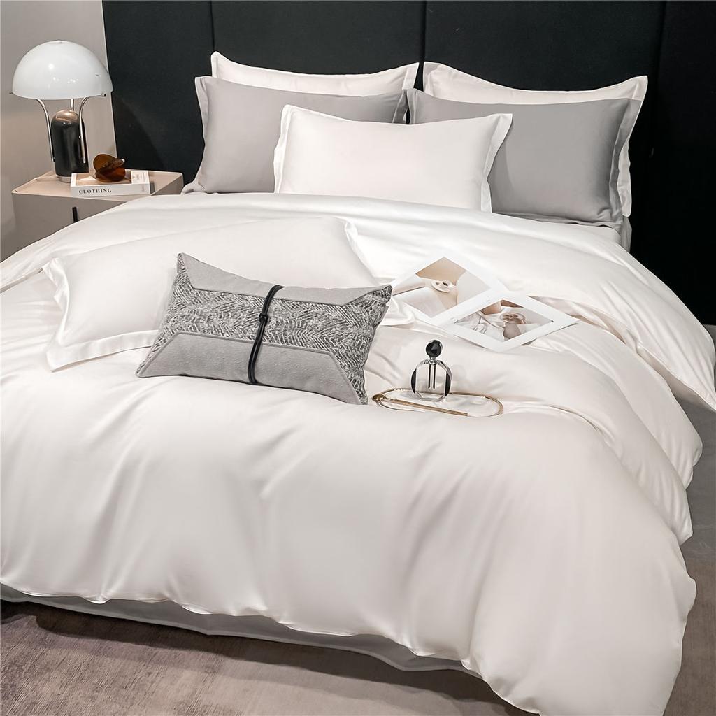 Long Staple Cotton 80 Count Pure Cotton Solid Color Single Duvet Cover Three Piece Set Four Piece Set Solid Color Duvet Cover
