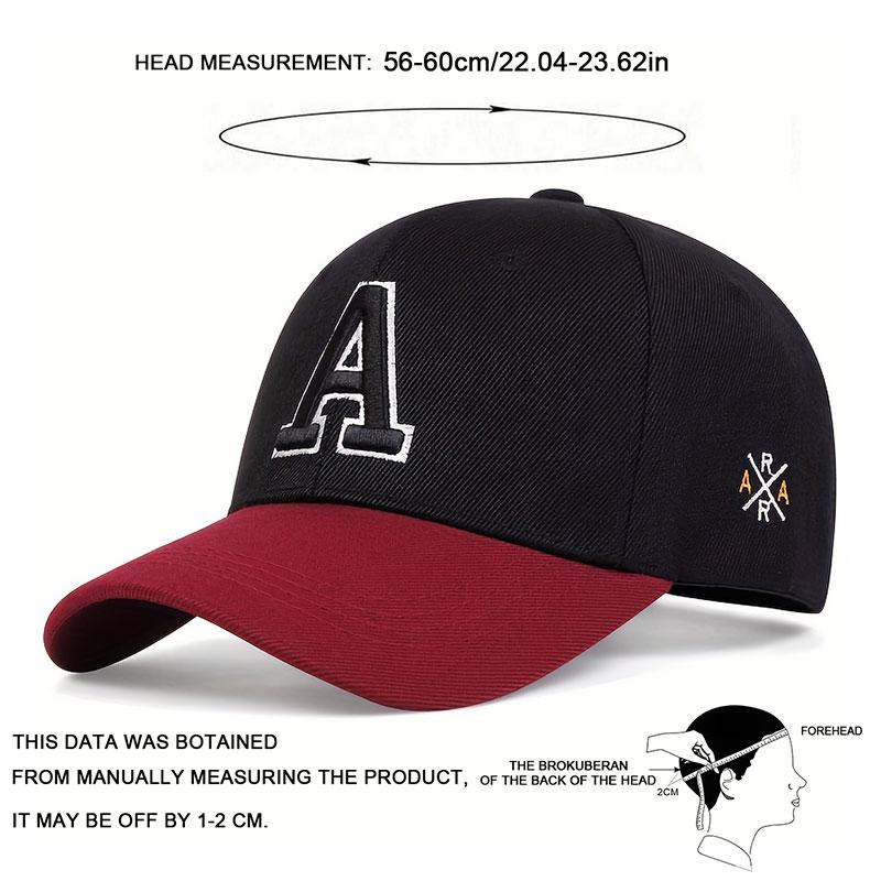 Letter A Side AR Embroidery Baseball Cap Couple Outdoor Snapback Hat Cotton Dad Hat Golf Caps Wild Hats