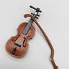 Mini Miniature Violin Non-Toxic 1/12 Wooden Simulation Violin Handmade Desktop Violin Decoration Odorless Doll House Accessories