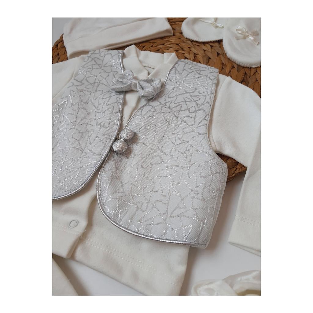 Комплект из 6 предметов для особого дня Mevlt для обрезания новорожденных из 100 % хлопка с жилетом