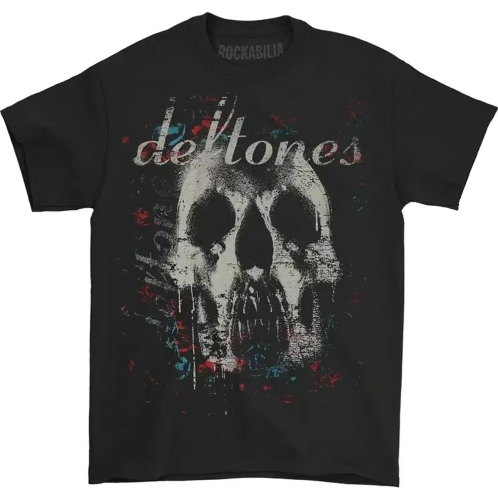 Мужская футболка Deftones Высококачественная хлопковая футболка Модная женская футболка с коротким рукавом Панк-музыкальный стиль Металлическая американская футболка Летняя футболка