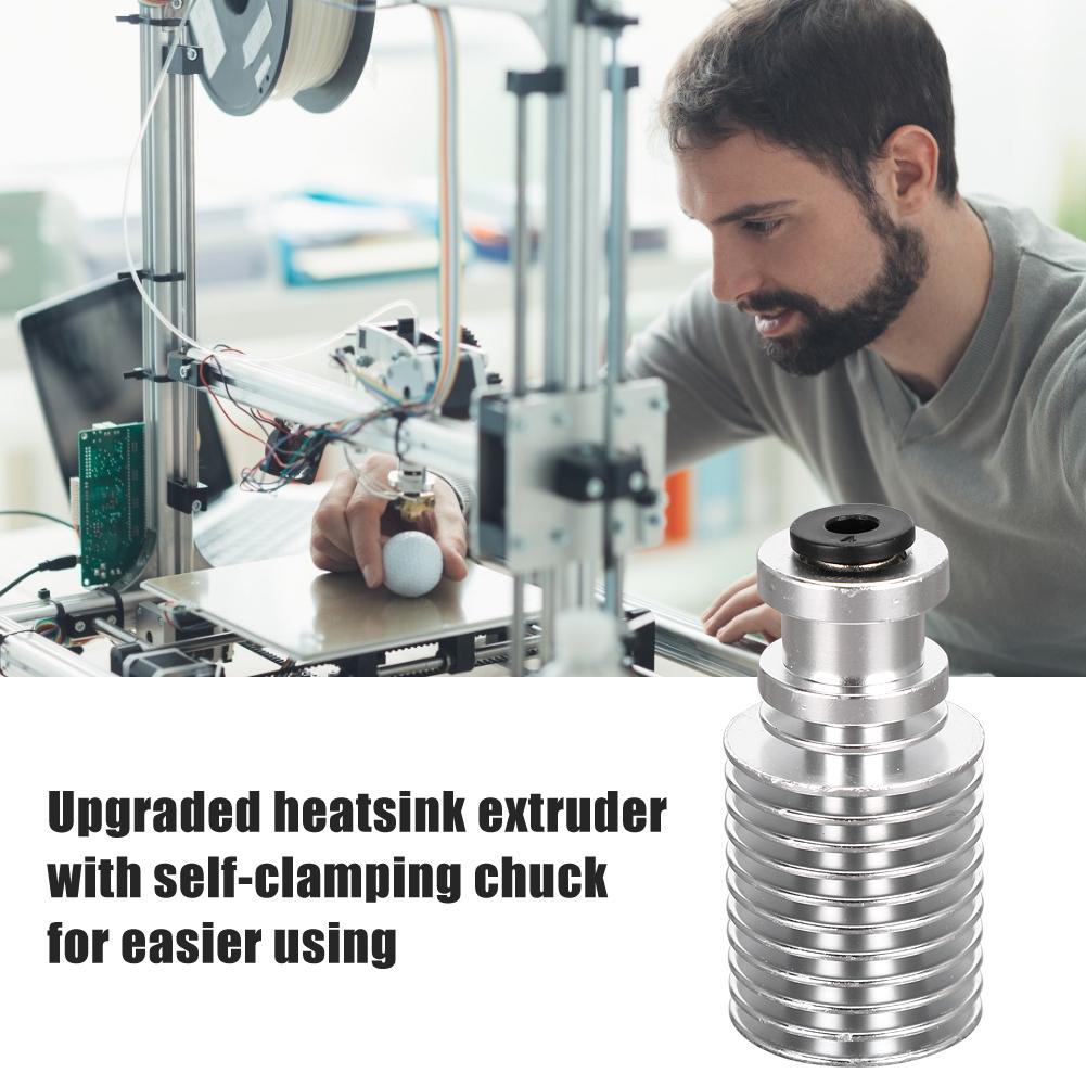 Heatsink Extruder Silver Stainless Steel 1.75mm Filament Upgrade Accessories for 3D Printer