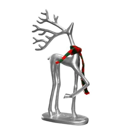 1/2 шт. Рождественская статуэтка оленя с шарфом, минималистичная фигурка силуэта лося, скульптура оленя, украшение для дома, офиса, рабочего стола