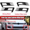 Gloss Black/Carbon Look Fog Lamp Grille Cover Trim For VW Golf 7 MK7 2014-2017 Front Bumper Fog Light Lamp Eyebrow Wind Knife