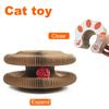 Magic Organ Cat Scratching Board Interactive Cat Toy with Ball Scalable Round Corrugated Cat Scratcher Toy Kitten Game Supplies