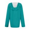 Women's Fashionable Casual Long Sleeved Solid Color Shoulder Hooded Top