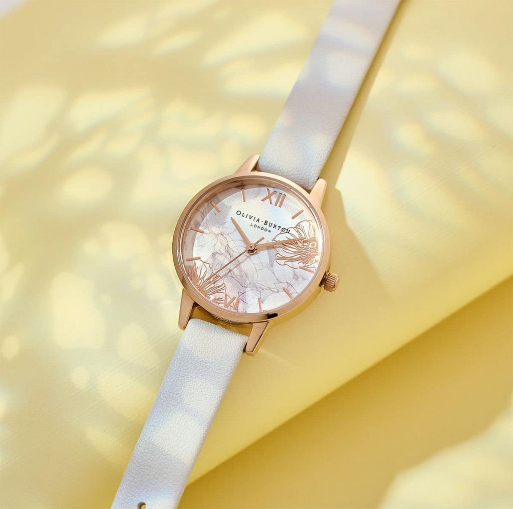 Authorized Distributor Burton Watch Ladies OB16VM12 Abstract Floral Blush Rose Gold [OLIVIA BURTON]Olivia &