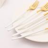 30Pcs Tableware Set Stainless Steel Cutlery Dinner Knife Dessert Fork Spoon Dinnerware White Gold Flatware Kitchen Silverware