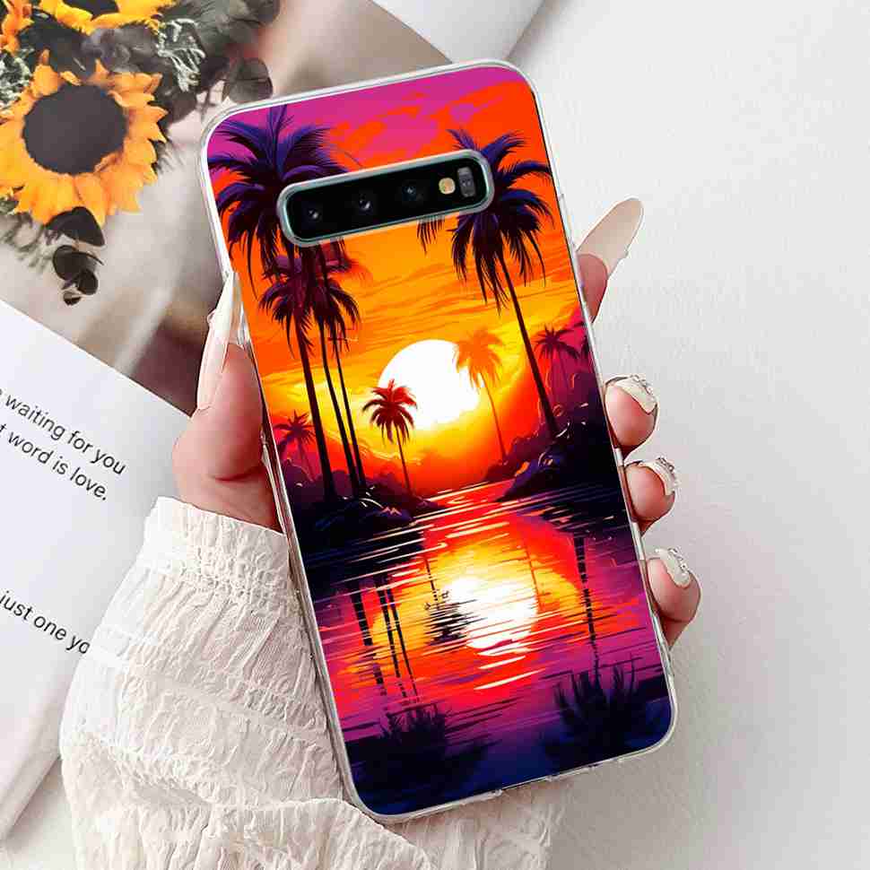 For Samsung Galaxy S10+ Case Fashion Design Soft Silicone TPU Back Cover For Samsung s10+ S10 Plus Butterfly Rose Phone Shell