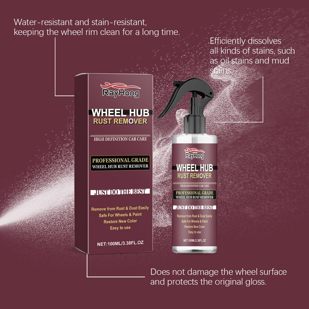 RAYHONG Средство для удаления ржавчины с автомобильных колес Спрей для удаления ржавчины с колес Средство для удаления ржавчины со стальных дисков Полировка Очистка Средство для удаления ржавчины с колес