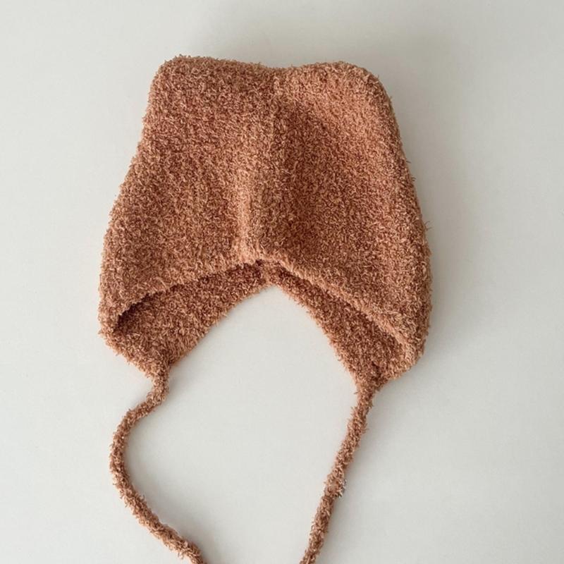 Soft Cat Ear Baby Beanies Cap Infant Ear Protections Hat Cartoon Warm Bonnet Shower Gift Photo Props for Boys and Girl