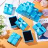 Craftdady 12 шт. Светло-голубые подарочные коробки для украшений, Маленькие прямоугольные бумажные подарочные коробки для украшений с крышками, Бант, Упаковка для ожерелья, подвески, кольца, серег