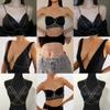 Sexy Cross Breat Necklace for Women Sequin Chest Bra Waist Belt Belly Chain for Beach Bikini Romantic Body Jewelry 2023 Summer