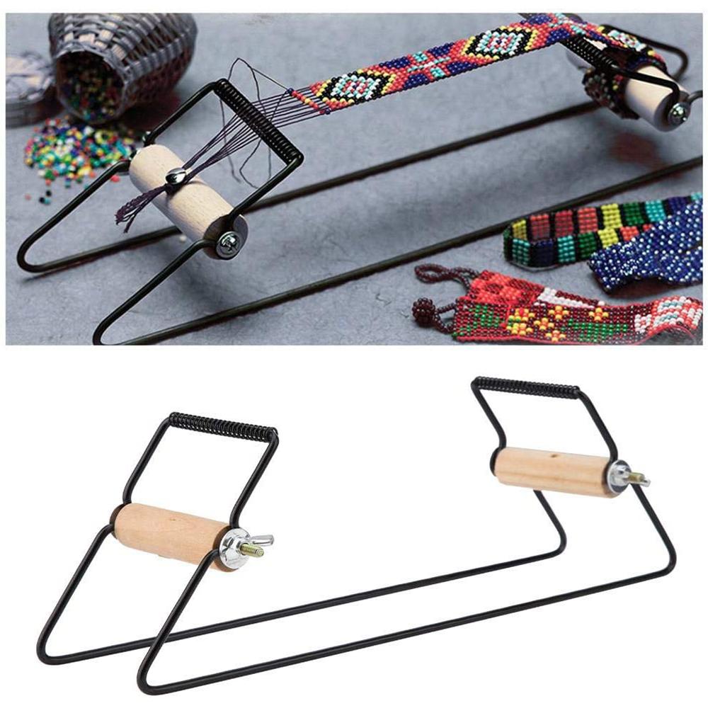 Набор для плетения из бисера на станке Wood Weaving Beading Loom для браслетов, ожерелий, DIY, ручного вязания, стартовый набор с бусинами, красивый подарок